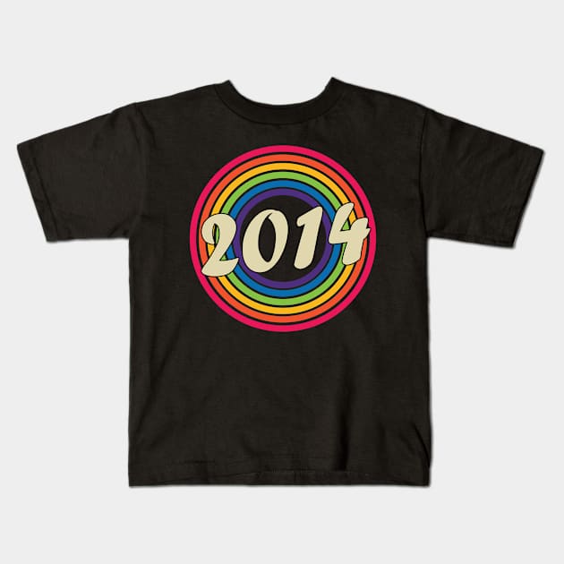 2014 - Retro Rainbow Style Kids T-Shirt by MaydenArt